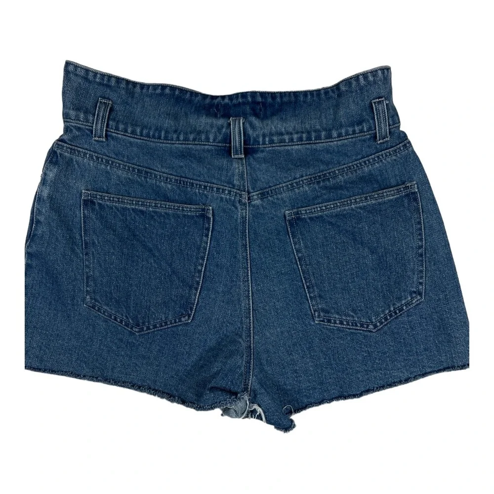 Forever 21 High‎ Waist Denim Jean Shorts Womens Size 30 Raw Hem Blue